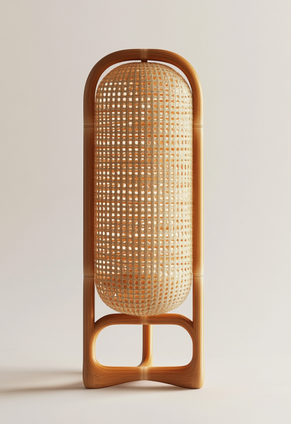 Wabi-sabi style restaurant, rattan weaving floor lamp, homestay, Japanese retro outdoor tea room, bedroom, hot pot restaurant, new Chinese style - Image 8
