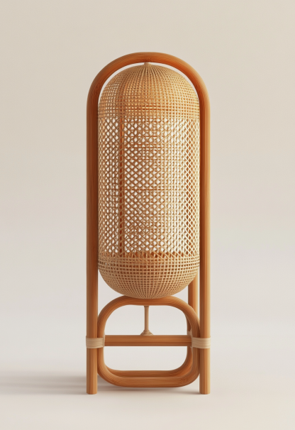 Wabi-sabi style restaurant, rattan weaving floor lamp, homestay, Japanese retro outdoor tea room, bedroom, hot pot restaurant, new Chinese style - Image 7