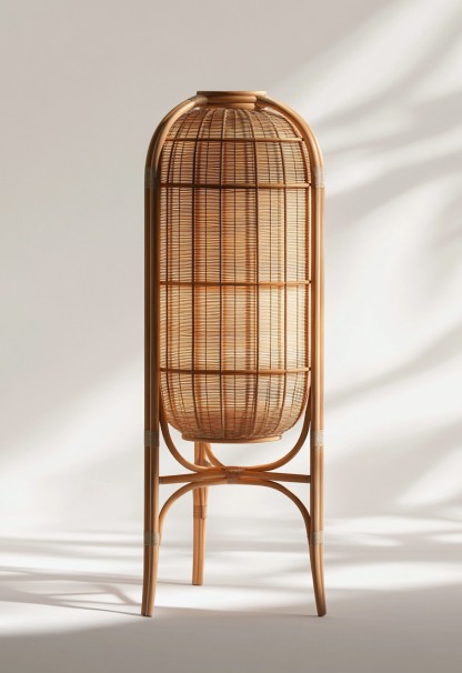 Wabi-sabi style restaurant, rattan weaving floor-standing store, Japanese retro large lamp bedroom, guesthouse decoration, hotel commercial - Image 5