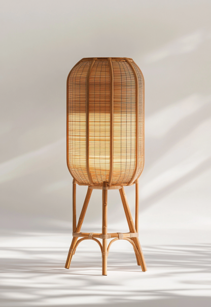 Wabi-sabi style restaurant, rattan weaving floor-standing store, Japanese retro large lamp bedroom, guesthouse decoration, hotel commercial - Image 4
