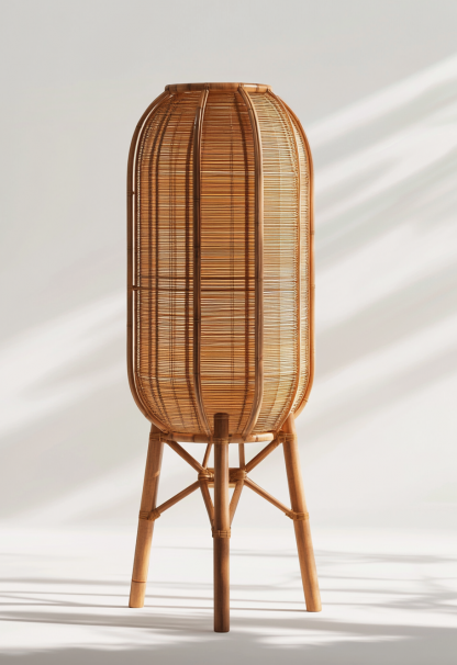 Wabi-sabi style restaurant, rattan weaving floor-standing store, Japanese retro large lamp bedroom, guesthouse decoration, hotel commercial - Image 3