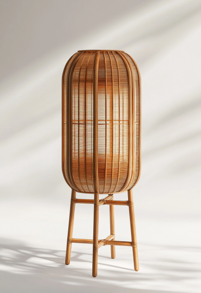Wabi-sabi style restaurant, rattan weaving floor-standing store, Japanese retro large lamp bedroom, guesthouse decoration, hotel commercial - Image 2