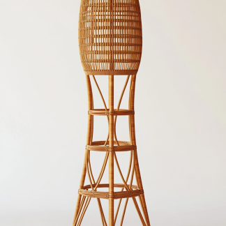 10 Wabi-sabi style restaurant rattan woven floor lamps, Japanese retro shop restaurant hot pot restaurant lamps, Zen tea room lamps