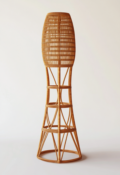 10 Wabi-sabi style restaurant rattan woven floor lamps, Japanese retro shop restaurant hot pot restaurant lamps, Zen tea room lamps