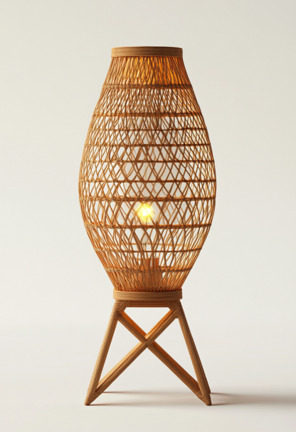 Wabi-sabi style restaurant, rattan weaving floor lamp, homestay, Japanese retro outdoor tea room, bedroom, hot pot restaurant, new Chinese style - Image 9