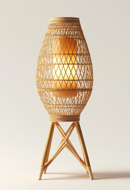 Wabi-sabi style restaurant, rattan weaving floor lamp, homestay, Japanese retro outdoor tea room, bedroom, hot pot restaurant, new Chinese style - Image 8