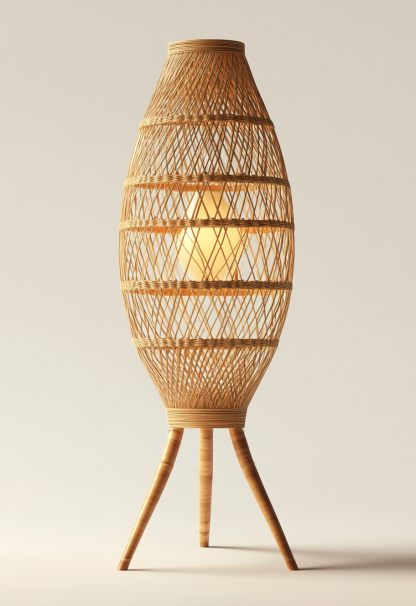 Wabi-sabi style restaurant, rattan weaving floor lamp, homestay, Japanese retro outdoor tea room, bedroom, hot pot restaurant, new Chinese style - Image 7