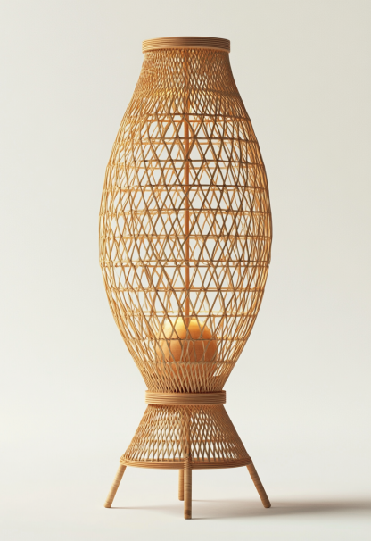 Wabi-sabi style restaurant, rattan weaving floor lamp, homestay, Japanese retro outdoor tea room, bedroom, hot pot restaurant, new Chinese style