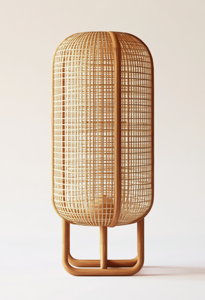 Wabi-sabi style restaurant, rattan weaving floor-standing store, Japanese retro large lamp bedroom, guesthouse decoration, hotel commercial - Image 9