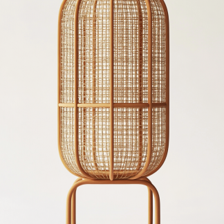 Wabi-sabi style restaurant, rattan weaving floor-standing store, Japanese retro large lamp bedroom, guesthouse decoration, hotel commercial