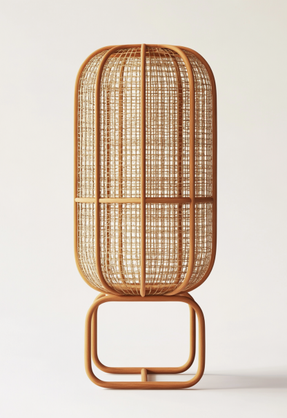 Wabi-sabi style restaurant, rattan weaving floor-standing store, Japanese retro large lamp bedroom, guesthouse decoration, hotel commercial