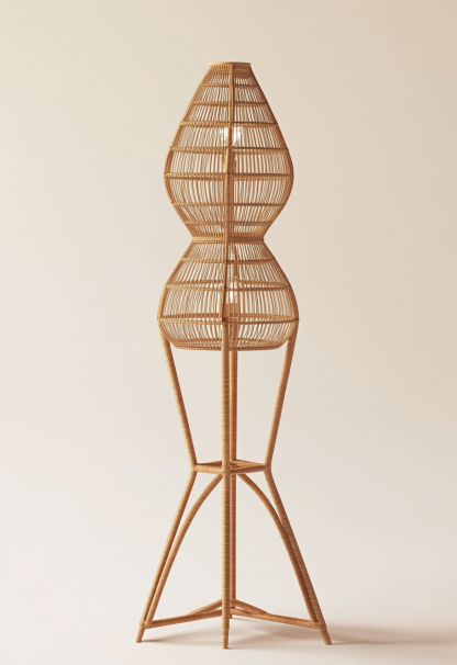 Restaurant rattan woven floor lamp, Zen-inspired homestay candlestick, handmade hotel shop, bedroom clothing store, decorative items - Image 6