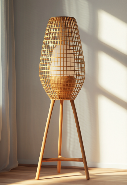 Wabi-sabi style restaurant, rattan weaving floor-standing store, Japanese retro large lamp bedroom, guesthouse decoration, hotel commercial - Image 7