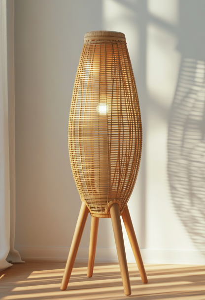 Wabi-sabi style restaurant, rattan weaving floor-standing store, Japanese retro large lamp bedroom, guesthouse decoration, hotel commercial - Image 6