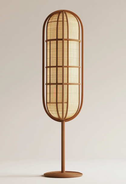 Jifeng Restaurant, wicker woven floor lamp, homestay, Coffee Shop, tea room, Japanese retro designer store creativity - Image 8