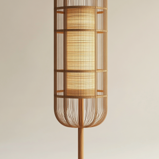 Jifeng Restaurant, wicker woven floor lamp, homestay, Coffee Shop, tea room, Japanese retro designer store creativity