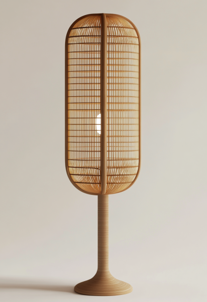 Jifeng Restaurant, wicker woven floor lamp, homestay, Coffee Shop, tea room, Japanese retro designer store creativity - Image 6