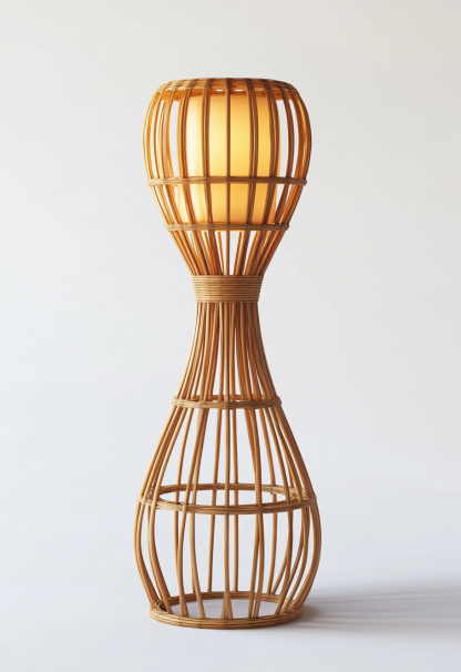 Wabi-sabi style restaurant, wicker woven floor lamps, handcrafted living room, Japanese retro coffee shop, lantern bedroom - Image 3