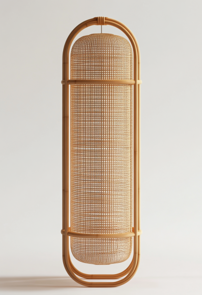 1010 Wabi-sabi style restaurant rattan woven floor lamps, Japanese retro shop, restaurant, hot pot restaurant lamps, tea room lamps - Image 3
