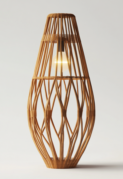 Wabi-sabi style restaurant, wicker woven floor lamp shop, Japanese fabric decorative items, coffee shop, bedroom handmade - Image 7