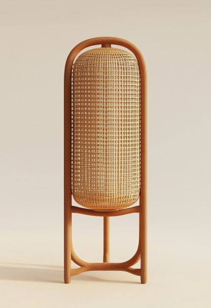 Wabi-sabi style restaurant, rattan weaving floor lamp, tea room lamp, reception shop, bedroom handmade guesthouse, coffee, Japanese fabric - Image 9