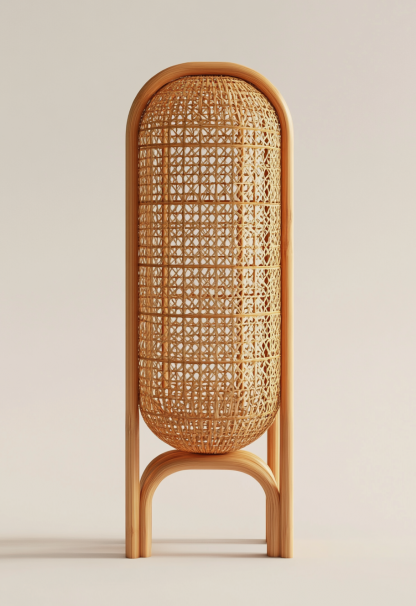 Wabi-sabi style restaurant, rattan weaving floor lamp, tea room lamp, reception shop, bedroom handmade guesthouse, coffee, Japanese fabric - Image 8