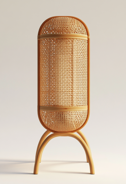 Wabi-sabi style restaurant, rattan weaving floor lamp, homestay, Japanese retro outdoor tea room, bedroom, hot pot restaurant, new Chinese style - Image 5