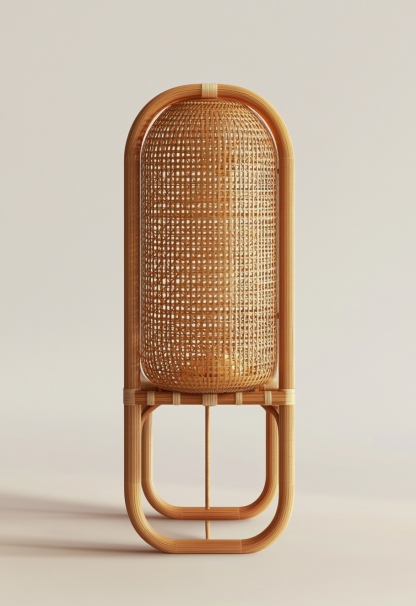 Wabi-sabi style restaurant, rattan weaving floor lamp, homestay, Japanese retro outdoor tea room, bedroom, hot pot restaurant, new Chinese style - Image 4