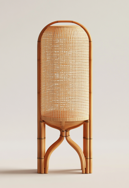 Wabi-sabi style restaurant, rattan weaving floor lamp, homestay, Japanese retro outdoor tea room, bedroom, hot pot restaurant, new Chinese style - Image 3