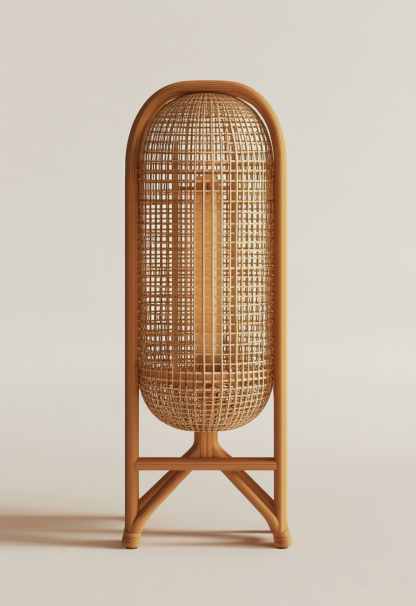 Wabi-sabi style restaurant, rattan weaving floor lamp, homestay, Japanese retro outdoor tea room, bedroom, hot pot restaurant, new Chinese style - Image 2