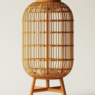 Wabi-sabi style restaurant, rattan weaving floor-standing store, Japanese retro large lamp bedroom, guesthouse decoration, hotel commercial