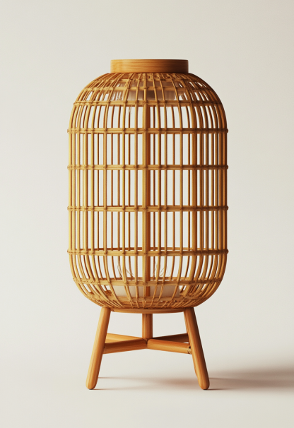 Wabi-sabi style restaurant, rattan weaving floor-standing store, Japanese retro large lamp bedroom, guesthouse decoration, hotel commercial