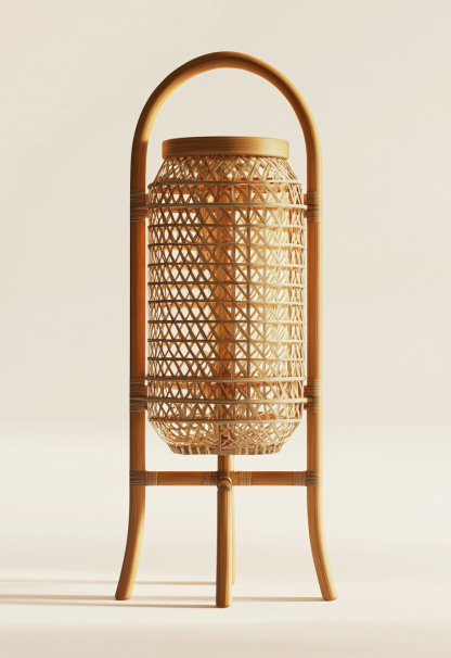 Wabi-sabi style restaurant, wicker woven floor lamps, handcrafted living room, Japanese retro coffee shop, lantern bedroom - Image 8