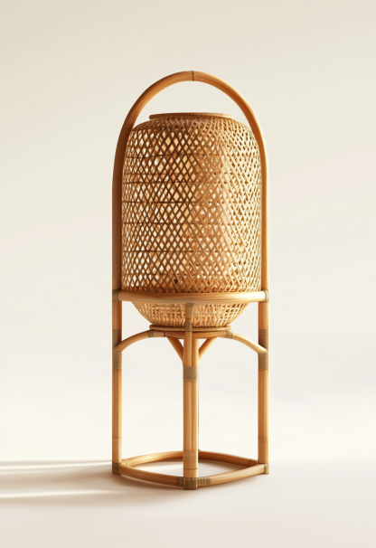 Wabi-sabi style restaurant, wicker woven floor lamps, handcrafted living room, Japanese retro coffee shop, lantern bedroom - Image 7