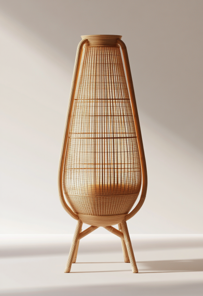 Wabi-sabi style restaurant, wicker weaving floor-standing candlesticks, Japanese retro portable tea room lamps, coffee shop, handmade 1 outdoor - Image 5