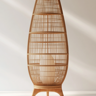 Wabi-sabi style restaurant, wicker weaving floor-standing candlesticks, Japanese retro portable tea room lamps, coffee shop, handmade 1 outdoor