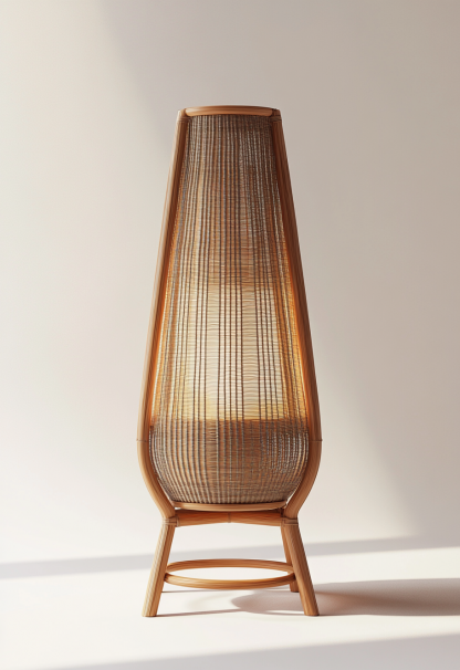 Wabi-sabi style restaurant, wicker weaving floor-standing candlesticks, Japanese retro portable tea room lamps, coffee shop, handmade 1 outdoor - Image 3