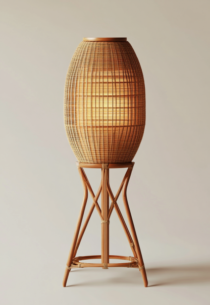 Wabi-sabi style restaurant, wicker woven floor lamps, simple and modern tea table, Nordic decorative lamps, Japanese retro Zen atmosphere - Image 8