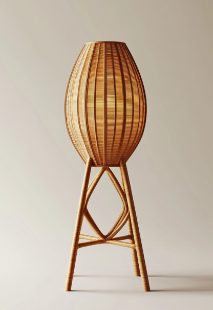 Wabi-sabi style restaurant, wicker woven floor lamps, simple and modern tea table, Nordic decorative lamps, Japanese retro Zen atmosphere - Image 7