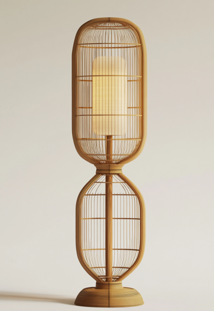Wabi-sabi style restaurant, rattan weaving floor lamp, homestay, Japanese retro outdoor tea room, bedroom, hot pot restaurant, new Chinese style - Image 8