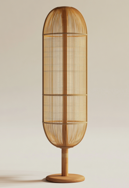 Wabi-sabi style restaurant, rattan weaving floor lamp, homestay, Japanese retro outdoor tea room, bedroom, hot pot restaurant, new Chinese style - Image 7