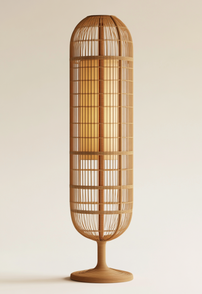 Wabi-sabi style restaurant, rattan weaving floor lamp, homestay, Japanese retro outdoor tea room, bedroom, hot pot restaurant, new Chinese style