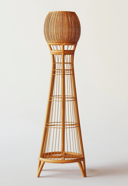 1010 Wabi-sabi style restaurant rattan woven floor lamps, Japanese retro shop, restaurant, hot pot restaurant lamps, tea room lamps - Image 5
