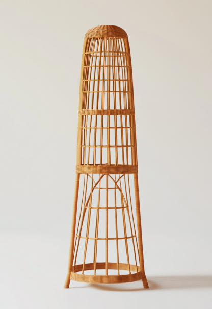1010 Wabi-sabi style restaurant rattan woven floor lamps, Japanese retro shop, restaurant, hot pot restaurant lamps, tea room lamps - Image 3