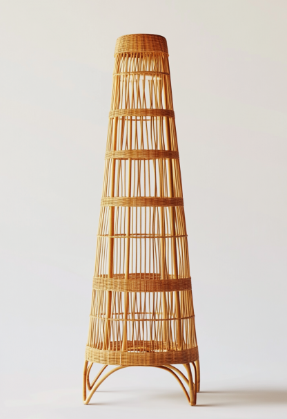 1010 Wabi-sabi style restaurant rattan woven floor lamps, Japanese retro shop, restaurant, hot pot restaurant lamps, tea room lamps - Image 2