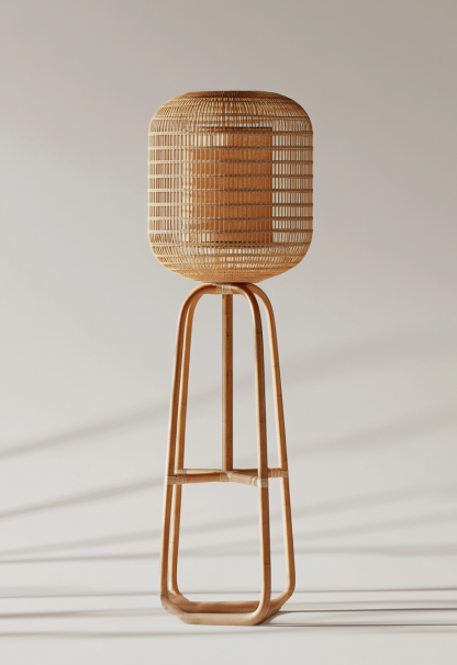 Wabi-sabi style restaurant, rattan weaving floor-standing store, Japanese retro large lamp bedroom, guesthouse decoration, hotel commercial - Image 9