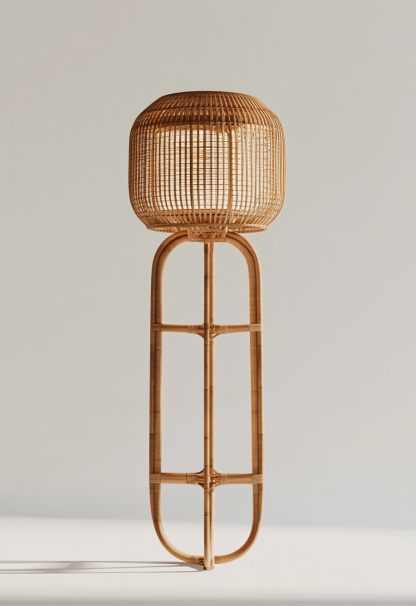 Wabi-sabi style restaurant, rattan weaving floor-standing store, Japanese retro large lamp bedroom, guesthouse decoration, hotel commercial - Image 7
