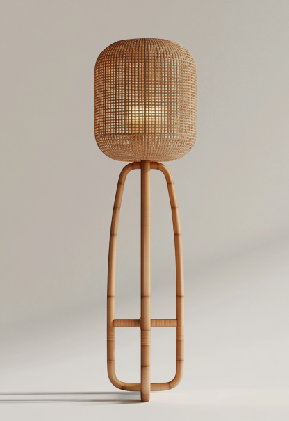 Wabi-sabi style restaurant, rattan weaving floor-standing store, Japanese retro large lamp bedroom, guesthouse decoration, hotel commercial - Image 6