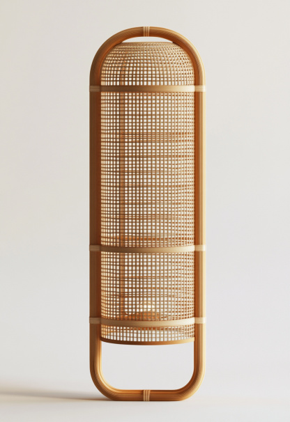 Wabi-sabi style rattan floor lamp, Japanese-style guesthouse bedside living room decorative lamp, atmosphere home study, balcony bedroom - Image 5
