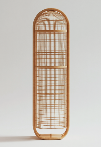 Wabi-sabi style rattan floor lamp, Japanese-style guesthouse bedside living room decorative lamp, atmosphere home study, balcony bedroom - Image 3